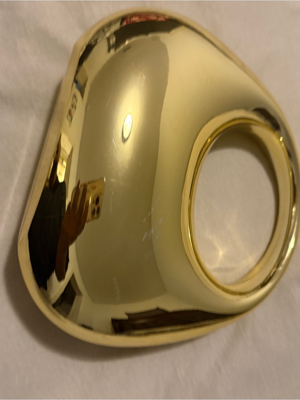 Gold Purse with Crossbody option with Circular Handle - Picture 4 of 4